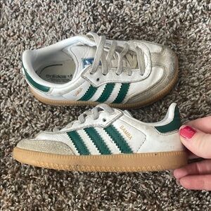 Adidas Samba White and Green Sneakers